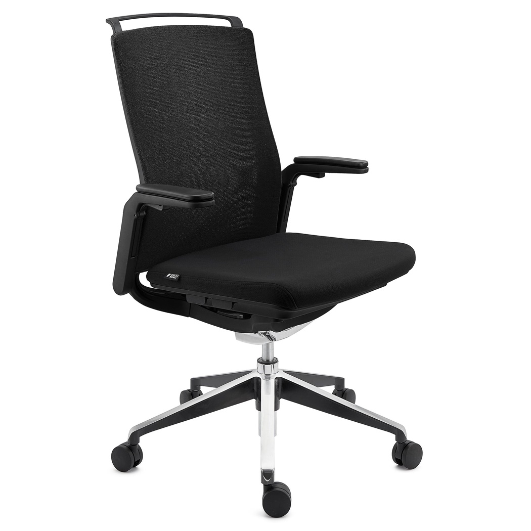 DEMO# Chaise de Bureau VELVET, Design Élégant, Ajustable, Mécanisme Synchrone, en Noir