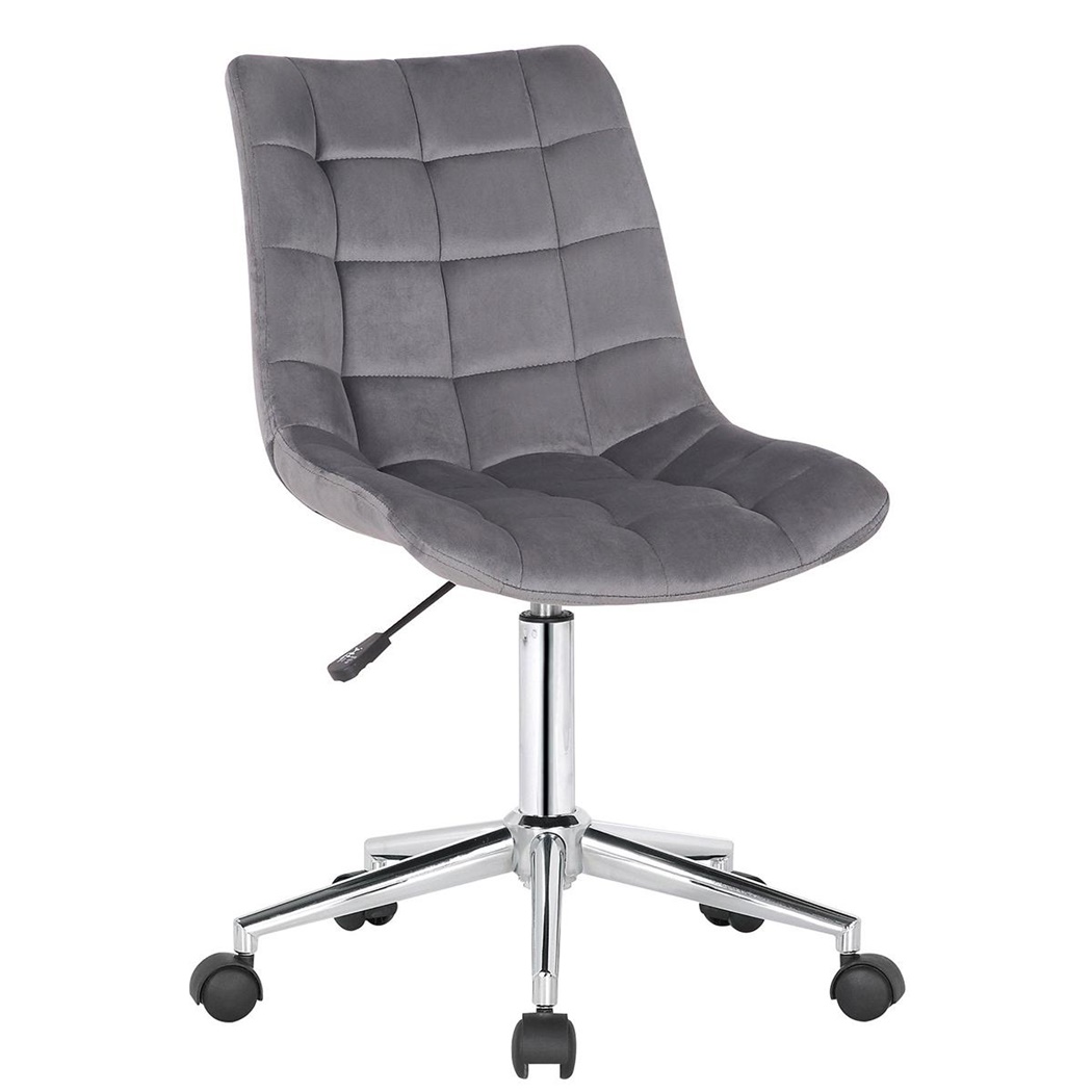 Chaise de Bureau SAMMY, Structure Métallique, Velours Gris