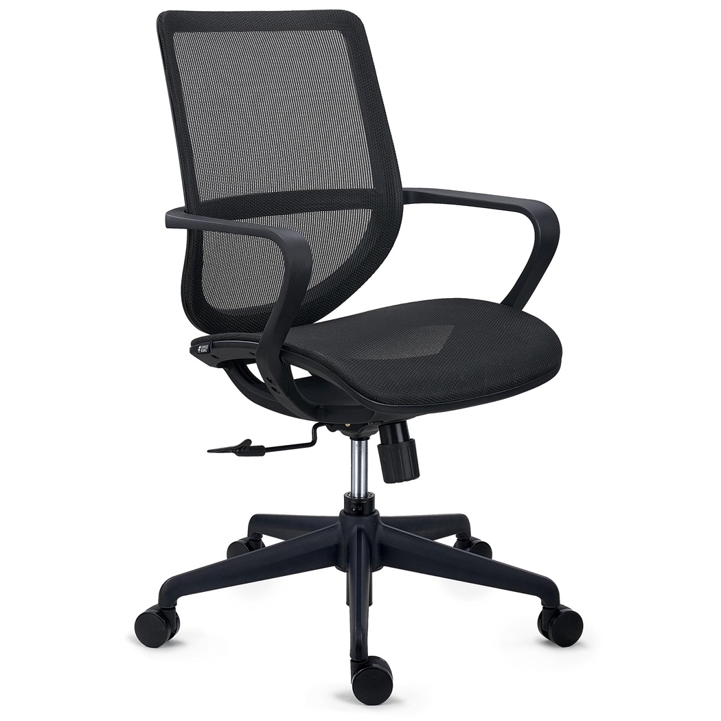 DEMO# Chaise de bureau PACIFIC, Utilisation 8H, Dossier Ajustable, Confortable et Robuste, Noir