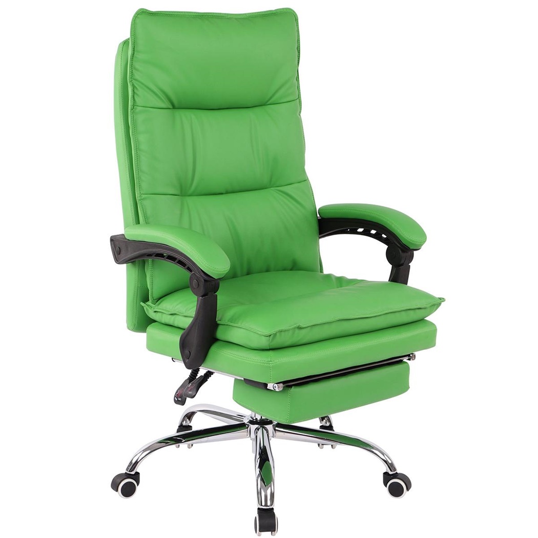 DEMO# Fauteuil de bureau MARIUS, Repose-pieds, Confortable, en Cuir, Vert