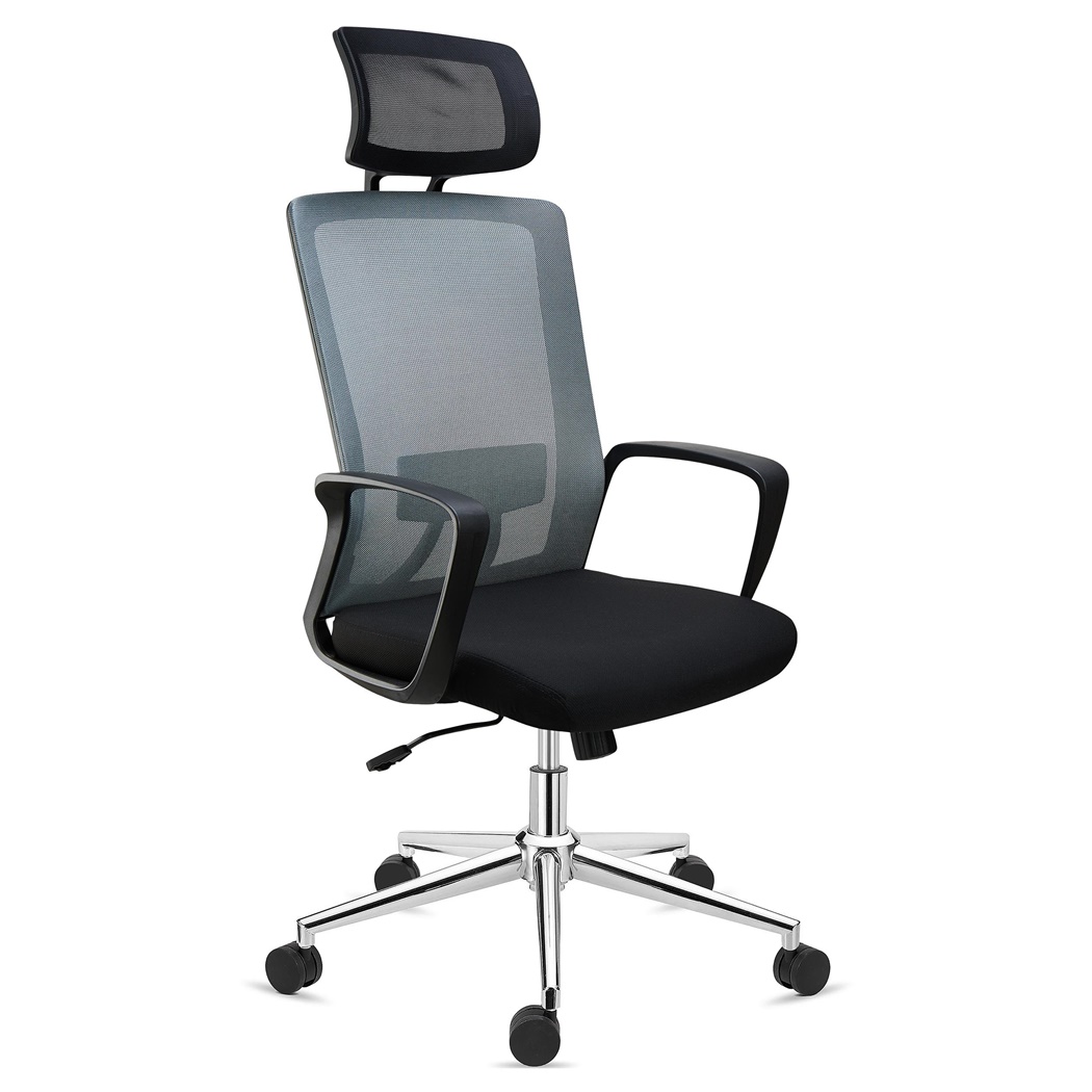 DEMO# Chaise de Bureau ERGOCITY, Appui-Tête, Support Lombaire, Dossier Basculant, Gris