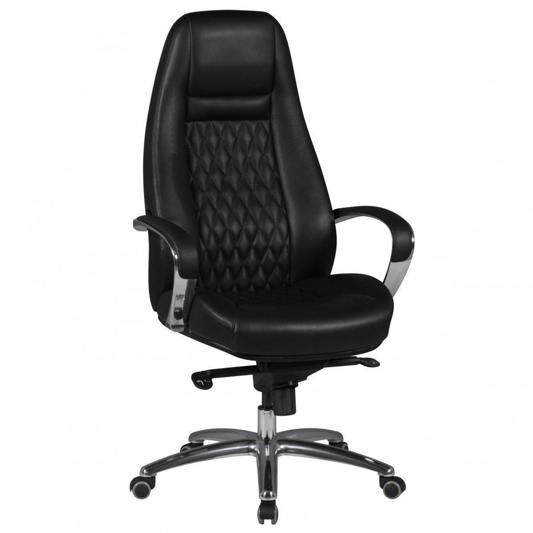 DEMO# Fauteuil Ergonomique TINDAYA, Design Exclusif, Revêtement, en Cuir authentique, Noir