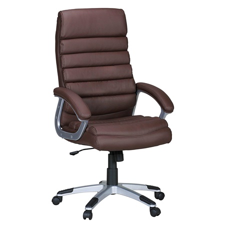 DEMO# Fauteuil de bureau VALENCE, Support lombaire, Mécanisme basculant, Cuir, Marron