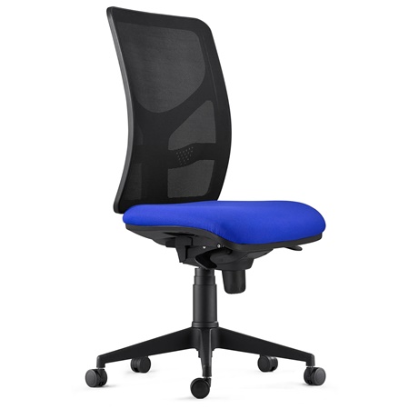 DEMO# Chaise de bureau MILO, Sans Accoudoirs, Support Lombaire, en Tissu, Bleu