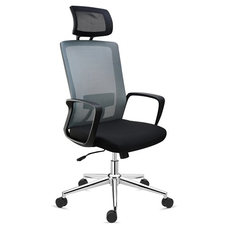 DEMO# Chaise de Bureau ERGOCITY, Appui-Tête, Support Lombaire, Dossier Basculant, Gris