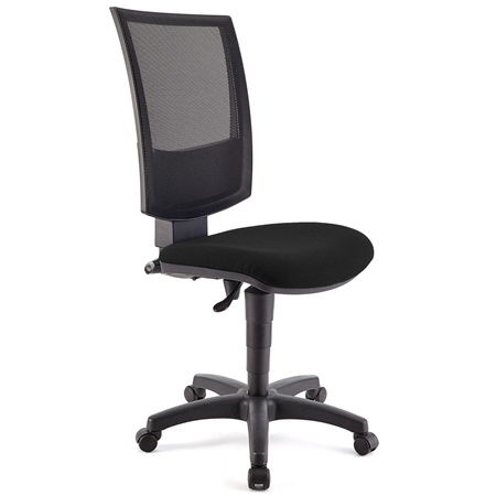 DEMO# Chaise de bureau PANDORA SANS ACCOUDOIRS, Dossier Ajustable en Maille, Rembourrage épais, Noir