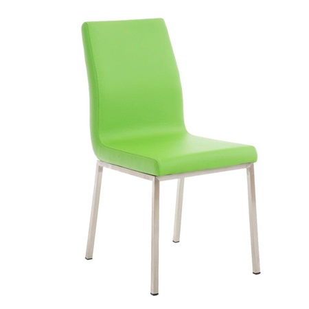 Chaise visiteur COLOMBE, Grand Rembourrage, Revêtement en Cuir, Vert