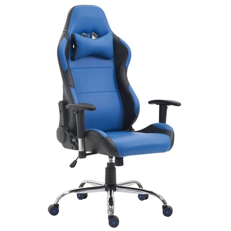 Fauteuil Gamer ROBY, Design Sportif et Grand Confort, en Cuir, Bleu