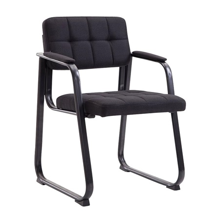Chaise visiteur CABANA TISSU, Design Moderne, Structure Métallique, couleur Noir